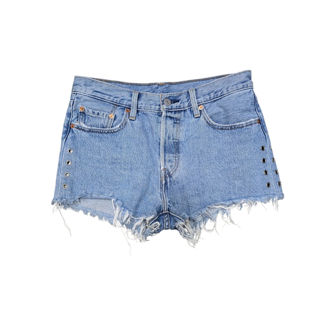 Levi's Light Blue Distressed Denim Jean Shorts